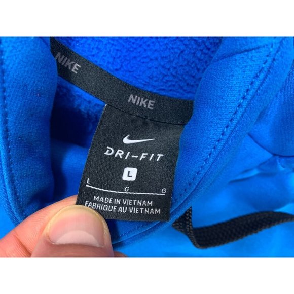 Nike Dri Fit Logo Midweight Hoodie Sweatshirt (Men's Large) Blue - Picture 3 of 12